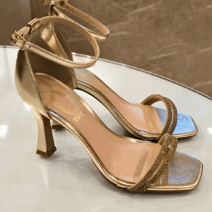 Sandália Dourada Metálica