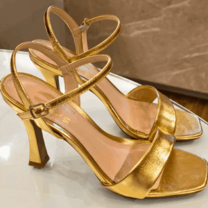 Sandália Dourada Minimal Chic