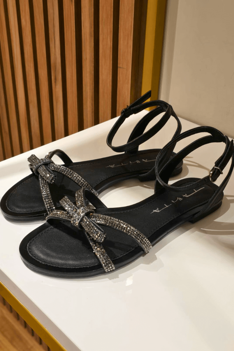 Sandália Rasteira de Festa